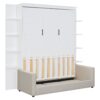 Queen Size Murphy Wall Bed With Sofa, Space Saving - White - Image 3
