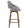 Fabrico - Mid-Century Modern Counter Stool - Walnut / Gray - Image 2