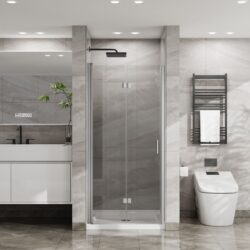 Bifold - Frameless Glass Shower Door With Pivot Swing Panel - Chrome