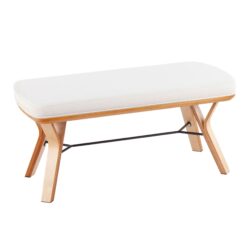 Folia - Mid-Century Modern Bench - Natural / Cream
