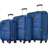 Softside Luggage Expandable 3 Piece Set Suitcase Upright Spinner Softshell Lightweight Luggage Travel Set - Blue - Image 18