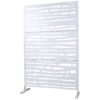 Outdoor & Indoor Privacy Screen Metal Privacy Screen, Freestanding Decorative Screen For Deck Balcony Patio - White - Image 2