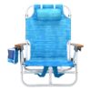 Backpack Beach Chair, Beach Towel, 5 Position Chair With Pouch Folding Lightweight Positions Back Pack, 1 Piece - Aqua Blue - Image 6