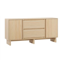 Scandi - Sideboard With Beveled Drawers - Coastal Oak