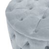 Elegant Ottoman With Plush Velvet Upholstery - Light Gray - Image 6