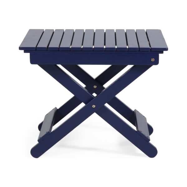 Outdoor Folding Wooden Side Table - Navy Blue