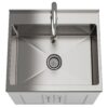 Shaker - Modern Wide, Laundry Cabinet With Faucet And Stainless Steel Sink - White - Image 7