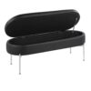 Chloe - Contemporary / Glam Bench - Chrome / Black - Image 2