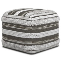 Sommer - Square Pouf - Natural / Taupe Gray