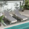 2 Piece Outdoor Chaise Lounge Chair Cushion Replacement Set - Gray - Image 2
