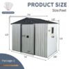 8Ft X 4Ft Outdoor Metal Storage Shed With Window And Metal Foundation For Backyard, Patio, Lawn - White / Black - Image 5