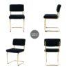 Modern Simple Light Luxury Dining Chair With Metal Legs, Teddy Material, (Set of 2) - Black - Image 10