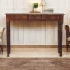 Turned Legs 3 Drawer Console - Brown - Image 10