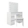 Large Vanity Tables With Mirror And Light - Matte White - Image 4