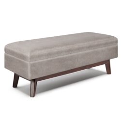 Owen - Rectangular Storage Ottoman - Distressed Gray Taupe