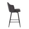Ahoy - Contemporary Fixed Height Counter Stool With Square Footrest (Set of 2) - Black / Charcoal - Image 3