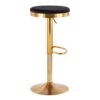 Dakota - Contemporary Upholstered Adjustable Barstool (Set of 2) - Gold / Black - Image 4