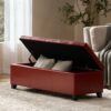 Glouster - Storage Ottoman Leather - Red - Image 4