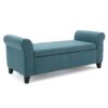 Hayes - Contemporary Armed Storage Bench With Rolled Arms - Teal - Image 9