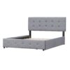 Queen Size Upholstered Platform Bed With Classic Headboard And 4 Drawers, No Box Spring Needed - Light Gray - Image 3