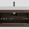 Alice - 36" Bathroom Vanity With Sink, Large Storage Wall Mounted Floating Bathroom Vanity For Modern Bathroom, One-Piece Sink Basin Without Drain And Faucet - White / Walnut - Image 11