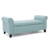 Hayes - Contemporary Armed Storage Bench With Rolled Arms - Light Blue - Image 6