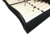 King Size Upholstered Platform Bed Frame With LED Lighting, Bluetooth Connection To Play Music Control, Backrest Vibration Massage, Curve Design, Wood Slat Support, Exhibited Speakers - Black - Image 9