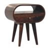 Circular Bedside Table With Open Slot - Walnut - Image 2