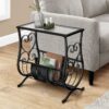 Accent Table Magazine Narrow For Living Room - Black - Image 4