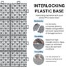 Interlocking Deck Tiles Plastic Waterproof Outdoor All Weather Anti-Slip Bathroom Shower Balcony Porch Strong Weight Capacity Upto 6613 Lbs, Rosette Pattern Pack Of 12 - Gray - Image 7