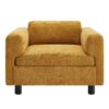 Modern Oversized Armchair Comfy Accent Chair Single Sofa For Living Room Bedroom Office Apartment, Woven Velvet Fabric - Yellow - Image 6