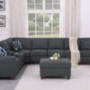 Hannah - Sectional Sofa With Ottoman - Dark Gray - Image 9