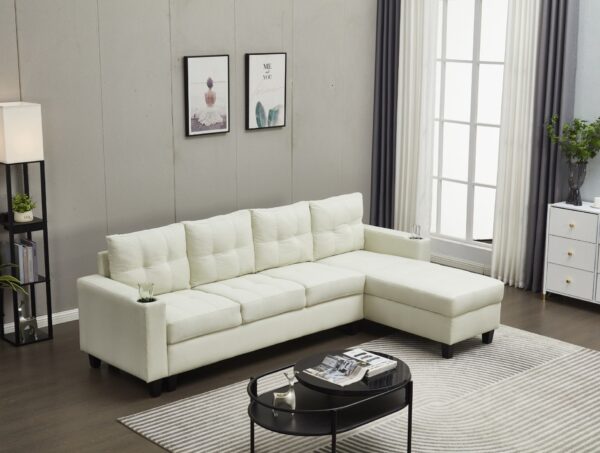 2 Piece Upholstered Sectional - Beige