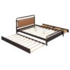 Queen Size Storage Platform Bed, With 2 Big Drawers, Twin Long Size Trundle - Walnut - Image 9