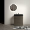 Alice - 30" Bathroom Vanity With Sink, Large Storage Freestanding Bathroom Vanity For Modern Bathroom, One-Piece Black Sink Basin Without Drain And Faucet - Black / Gray - Image 2