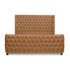 Brooklyn - King Tufted Panel Bed Headboard And Footboard Set - Caramel Tan Brown - Image 2