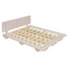 Queen Size Upholstered Hydrualic Platform Floating Bed With LED Light And USB Port - Pink - Image 4