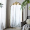 Full Length Mirror, Arched Mirror Hanging Or Leaning Against Wall, LargeMirror For Living Room - Gold - Image 6