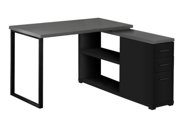 Computer Desk, Home Office, Corner, Left, Right Set - Up, Storage Drawers, L Shape, Laptop, And Contemporary & Modern - Black