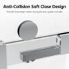 Frameless Double Sliding Soft Close Shower Door - Chrome - Image 4