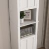 Wooden Bathroom Floor Storage Cabinet With 2 Doors And 6 Shelves - White - Image 8