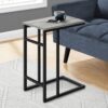 Accent Table, C - Shaped, Contemporary And Modern - Gray / Black - Image 3