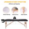 Massage Table Portable Massage Bed Lash Bed With Carrying Case Spa Table Height Adjustable, Salon Bed Face Cradle Bed - Black - Image 11