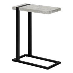 Accent Table, C - Shaped, Contemporary Convenient Design - Gray