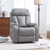 35.4" Electric Power Lift Recliner Chair, Fabric Recliner Chair, Home Theater Seating, Living Room Chair, Side Pocket, Remote Control - Light Gray - Image 3