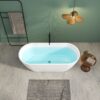 Acrylic Freestanding Soaking Bathtub With Integrated Slotted Overflow And Brushed Nickel Toe-Tap Drain, Cupc Certified, 02138 - Glossy White - Image 3
