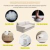 Queen Pull Out Sofa Bed, 3 In 1 Convertible Sleeper Sofa With Side Storage Multifunctional Velvet Loveseat Bed For Living Room - Beige - Image 14