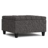 Harrison - Small Square Coffee Table Storage Ottoman - Ebony - Image 2