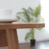 Round Corner Diagonal Leg Telescopic Table For 6-8 People To Meet Dining Table - Light Natural - Image 6