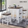 3 Pieces Counter Set Storage Space For Small Space Modern Farmhouse Design Retro Design Easy To Assembly - Antique Dark Oak / Antique White - Image 8